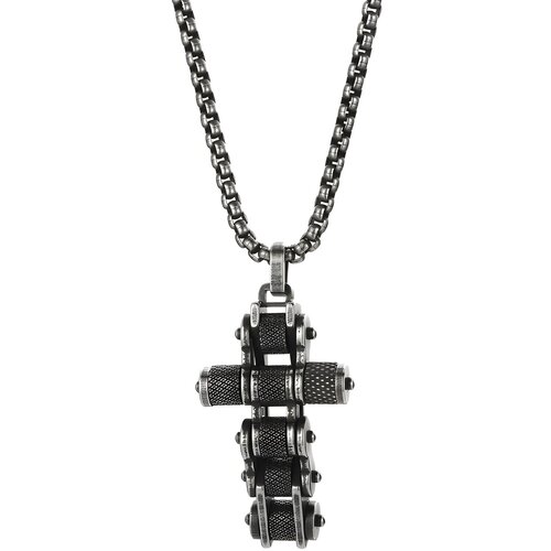 IZMAEL Ogrlica Chain Cross - Crna / Srebrna Cijene