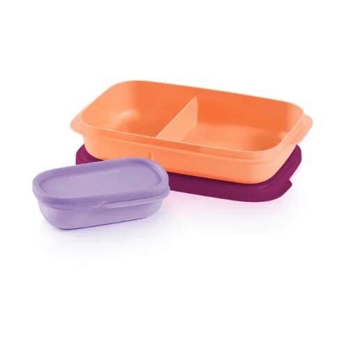 Tupperware Uska kutija za užinu sa pregradom, 590ml + 120ml Cene