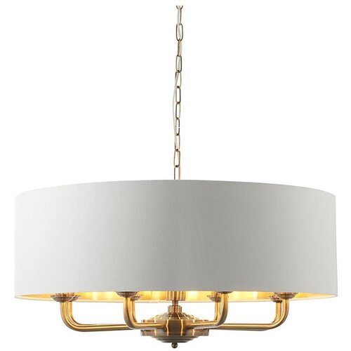  Endon 98938 - Luster na lancu HIGHCLERE 8xE14/40W/230V prečnik 70 cm bela/mesing Cene