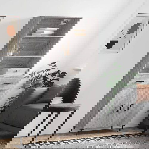 vidaXL Visoka komoda siva sonome 69 5x34x180 cm od konstruiranog drva Cijene