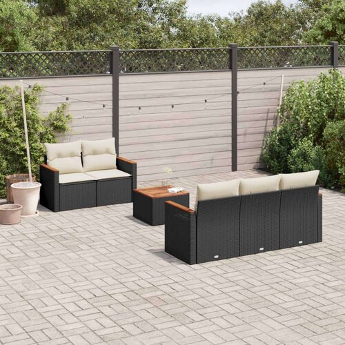  6-dijelni set vrtnih sofa s jastucima crni od poliratana Cijene