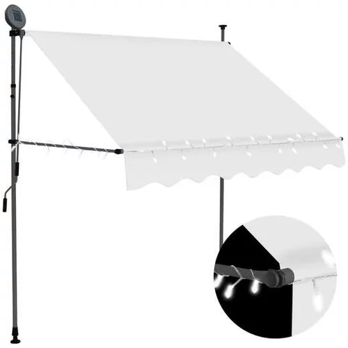  ročno zložljiva tenda z LED lučmi 100 cm krem