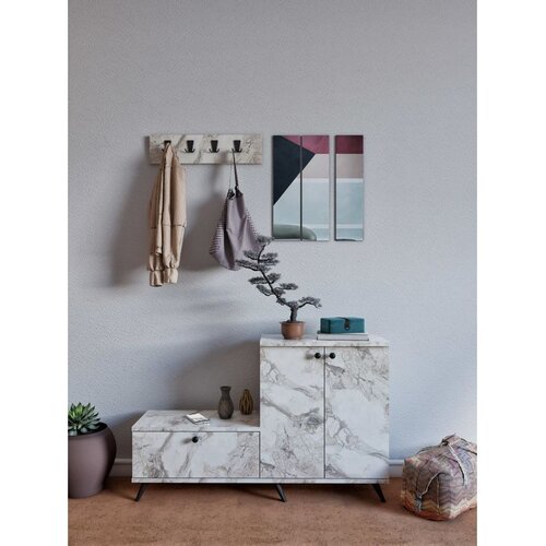 Hanah home Stalak za cipele Evva, 120x76x30 cm, Krem Cijene