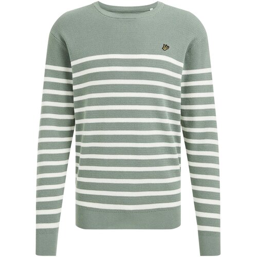 WE Fashion Pulover pastelno zelena / bela Slike