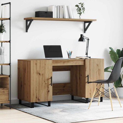 VidaXL Stol hrast artisan Konstruirano drvo 140 x 50 x 75 cm Slike