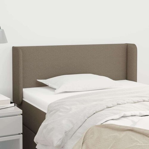  Vzglavje z u&amp;scaron;esi taupe 83x16x78/88 cm blago, (20794123) Slike