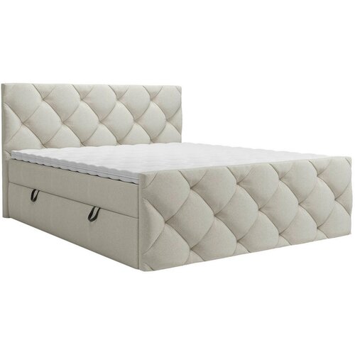 CARRYHOME POSTELJA Z VZMETNICO 200 cm x 200 cm , tekstil krem barve Cene