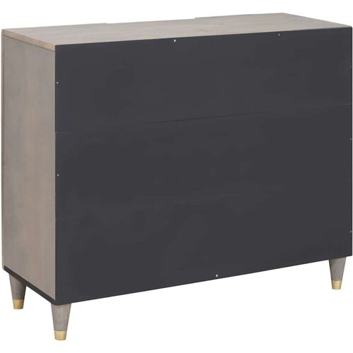 VidaXL Strani &amp;scaron;al Siva in zlata 90 x 33.5 x 75 cm Trden mangov les Slike