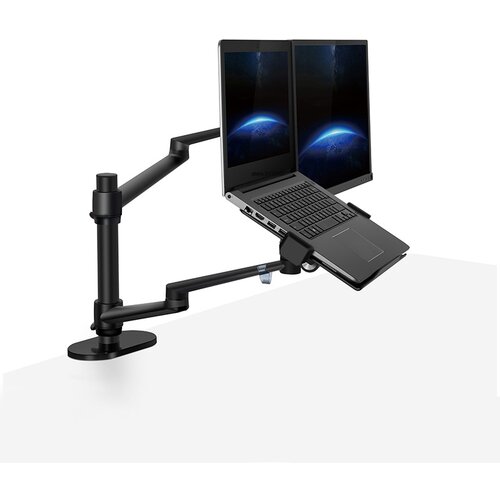 Nosac dvostruki stoni za LCD i notebook crni Cene