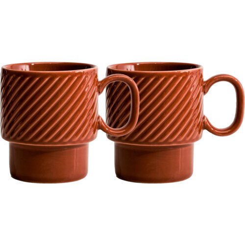 Sagaform Coffee &amp;amp; More 2-delni set skodelic za kavo - Terracotta Slike