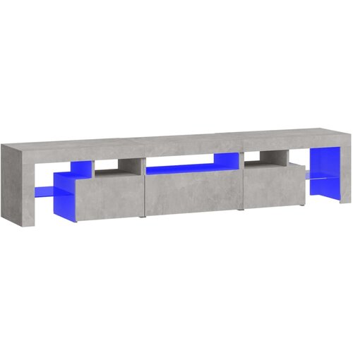 Maison Chic TV omarica - TV stojalo - Televizijska omarica z LED lučkami betonsko siva 200x36,5x40 cm, (21699791) Slike