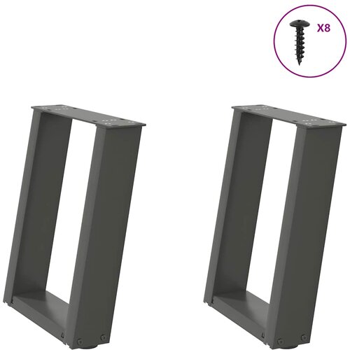  Noge za klub stolić U-oblik 2 kom antracit 28 x (42-43) cm čelik Cene