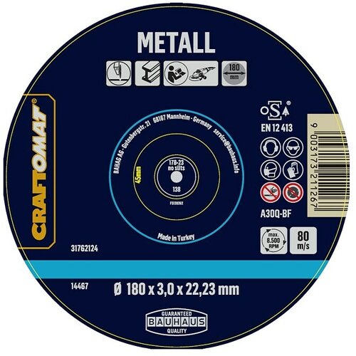 CRAFTOMAT Rezni disk A30Q-BF (Prikladno za: Metal, Promjer rezne ploče: 180 mm, Debljina plohe: 3 mm) Slike