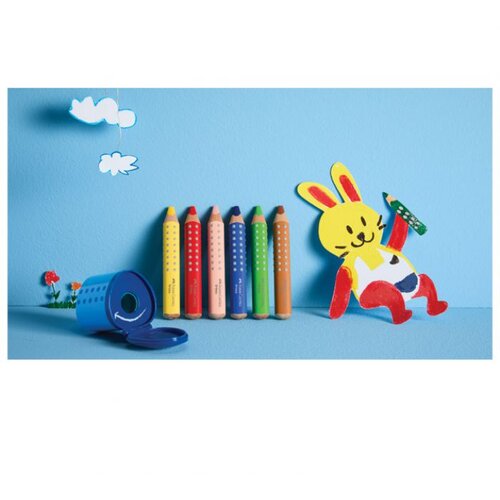 BARVE LESENE 6BARV JUMBO XXL GRIPPY 3V1 PLUS &amp;Scaron;ILJILO FABER CASTELL 110635 BLISTER Slike