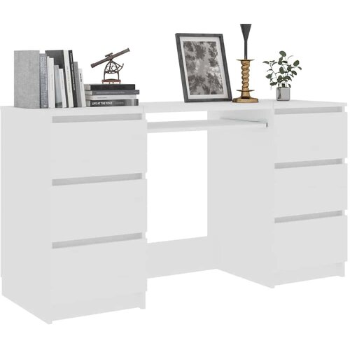  Pisaći stol bijeli 140 x 50 x 77 cm od konstruiranog drva Slike