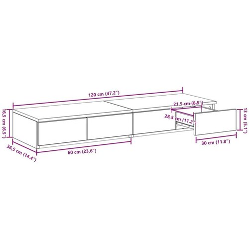  Ladice za krevet Bijela 120x36 5x16 5 cm Izrađeno od iverice Slike