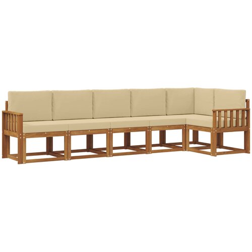  Set vanjskih sofa 6 kom. Prirodna i bež Smeđa 306 x 128,5 x 73 cm Slike