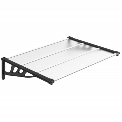 vidaXL Nadstrešek za vrata črn in prozoren 122x90 cm polikarbonat, (20601032) Cene
