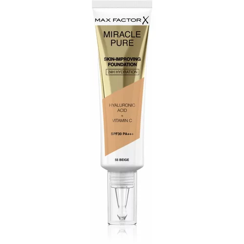 Max Factor Miracle Pure Skin-Improving Foundation SPF30 hranilna tekoča podlaga 30 ml odtenek 55 Beige