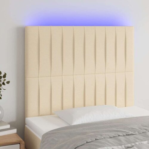  Posteljno vzglavje krem 80x5x118/128 cm blago Slike