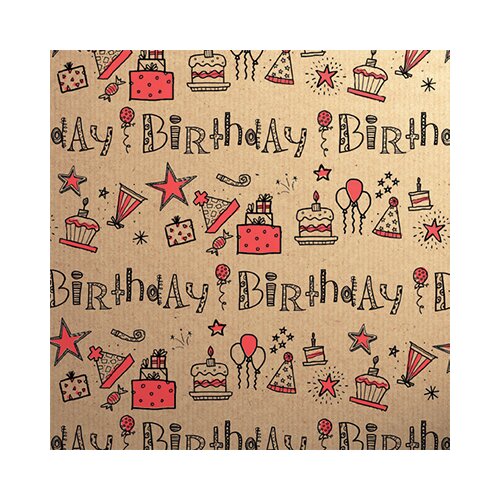 The Unique Paper Company Ukrasni papir R Doodles Birthday Slike