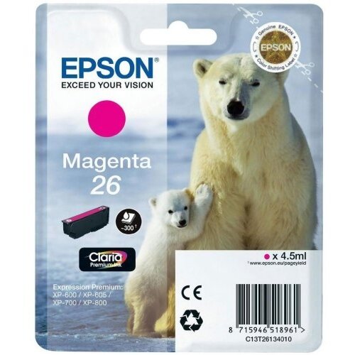  Kartu&amp;scaron;a Epson T26 rdeča/magenta (T2613) - original Slike