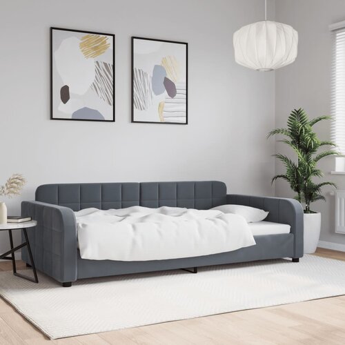vidaXL Raztegljiva postelja temno siva 100x200 cm žamet Cene