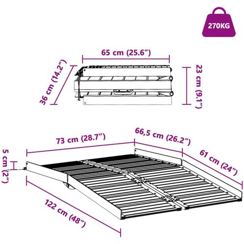  Ramp za invalidska kolica Srebrno 122 x 73 5 x 11 cm Aluminij Slike