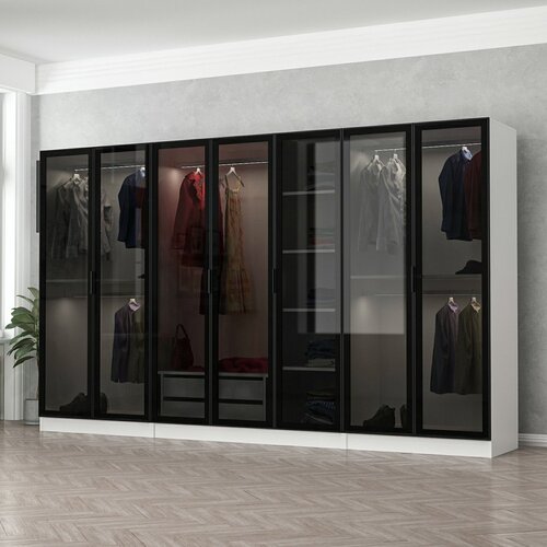 Hanah home Ormar Kale 315x210x52cm Bijelo-crni Cijene