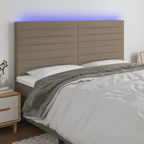  LED uzglavlje smeđesivo 180x5x118/128 cm od tkanine Cijene