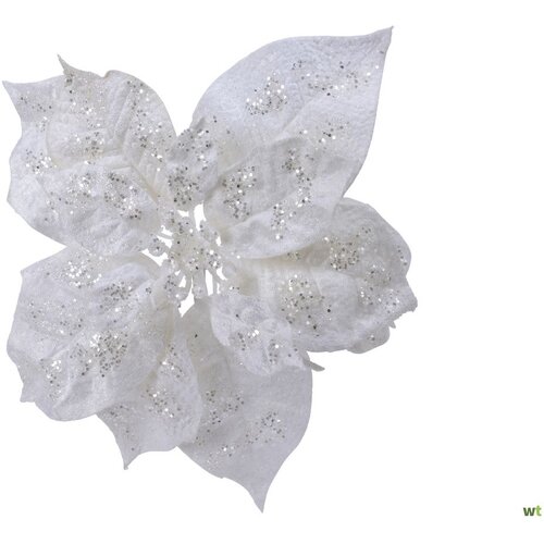  Dekorativni ukras cvet sa &amp;scaron;ljokicama 16x16x7cm 629430 beli Slike