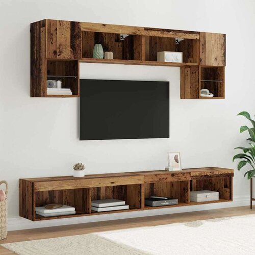 TV stenske enote z LED 6 pcs Star les Konstruiran les, (5000132361) Cene