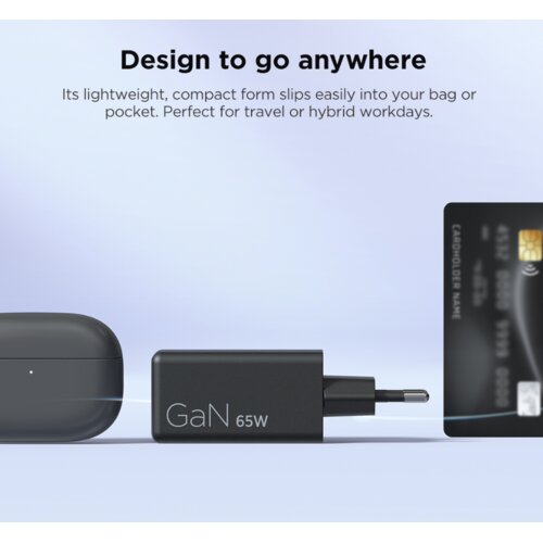 Lenovo 40AW65WBEU Mini USB-C GaN punjač 65 W Slike
