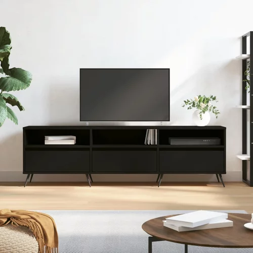 TV ormarić crni 150x30x44,5 cm od konstruiranog drva