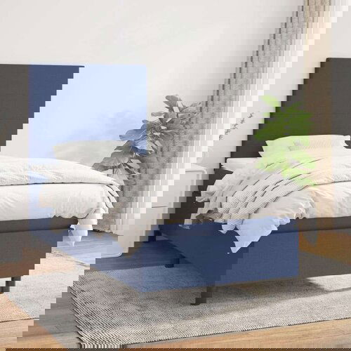  Box spring postelja z vzmetnico moder 80x200 cm blago, (20895069) Slike