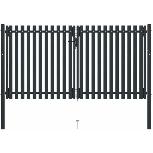  Dvostruka vrata za ogradu od čelika 306 x 200 cm antracit