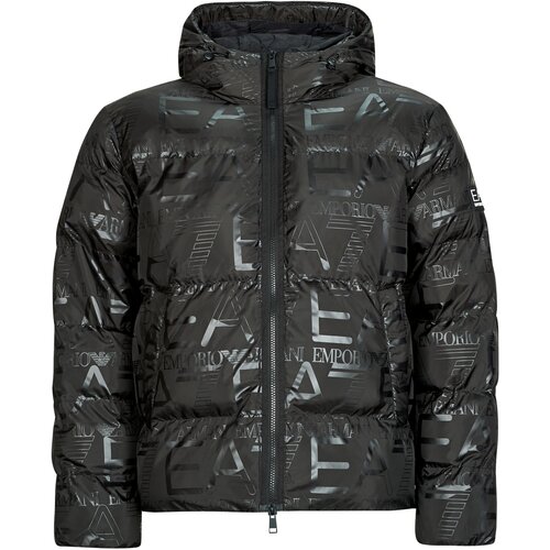 Ea7 Emporio Armani Puhovke MOUNTAIN M POLY DOWN HOODED JACKET LOGO REPEAT - MOUNTAIN M POLY Črna Slike
