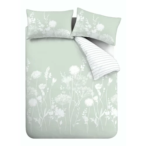 Catherine Lansfield bijela i zelena posteljina Meadowsweet Floral, 200 x 200 cm