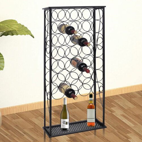 VidaXL stalak za vino za 28 boca metalni Slike