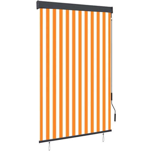 VidaXL Zunanje rolo senčilo 120x250 cm belo in oranžno Slike