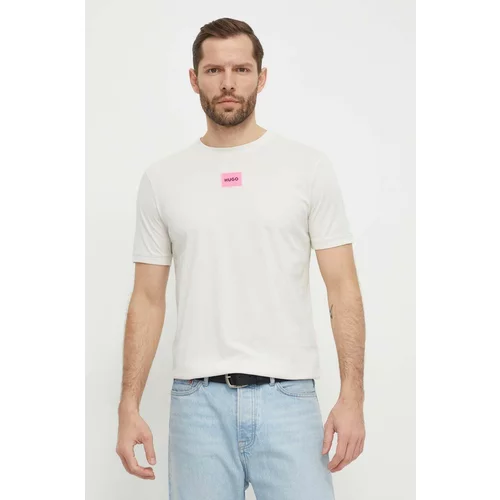 Hugo Bombažna kratka majica moški, bela barva