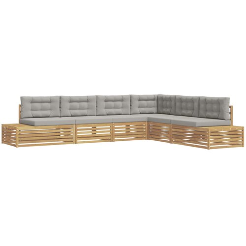  7 pcs Set vanjskih sofa Poliester Bijela Slike
