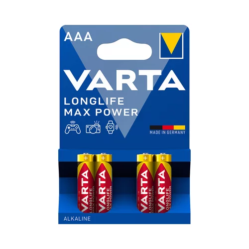Varta ALKALNI BATERIJSKI VLOŽEK LR03 AAA MAX POWER BL/4, 1.5V