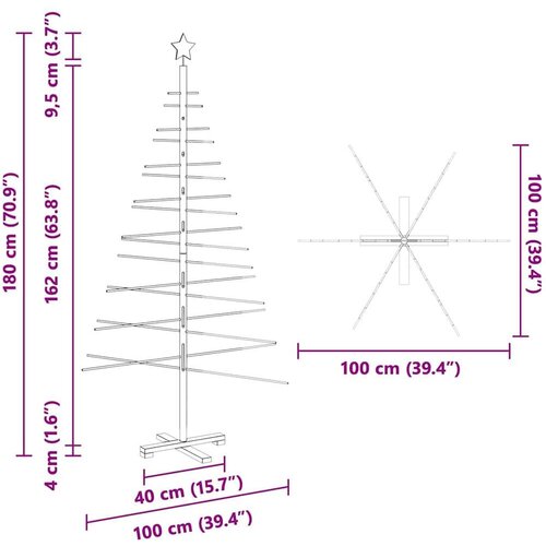 VidaXL Drveno božićno drvce s stalakom Smeđa 180 cm bambus Slike