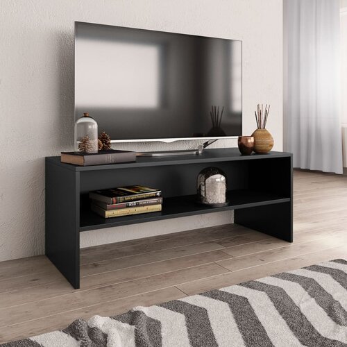 TV ormarić crni 100 x 40 x 40 cm konstruirano drvo Cene
