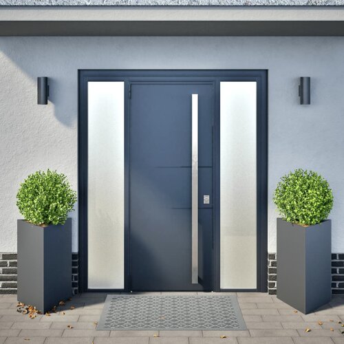  Vrtne sadilice 2 kom antracit trokutaste 50x43x75 cm čelične Slike
