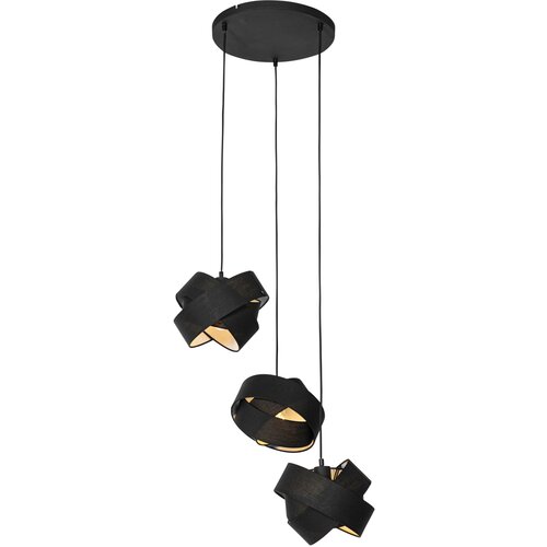 QAZQA Moderna viseča svetilka črna 3-light - Cloth Cene