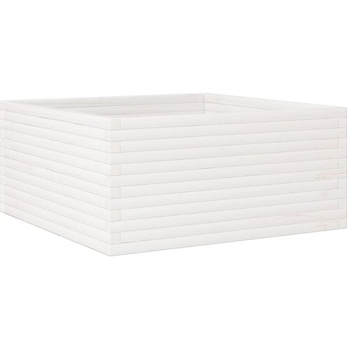VidaXL vrtno korito belo 100x100x46 cm trdna borovina, (21266375) Slike