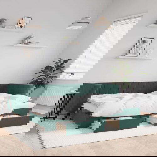 vidaXL Dnevni krevet na razvlačenje tamnozeleni 90 x 200 cm baršunasti Cijene