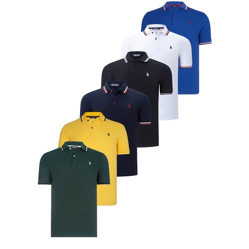 Dewberry SIX SET T8594 MENS T-SHIRT-BLACK-WHITE-NAVY BLUE-YELLOW-SAKS-NEFT Cene